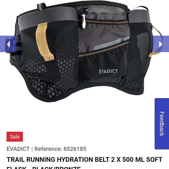 Evadict Black and Tan Running Belt - Picture 2 of 14